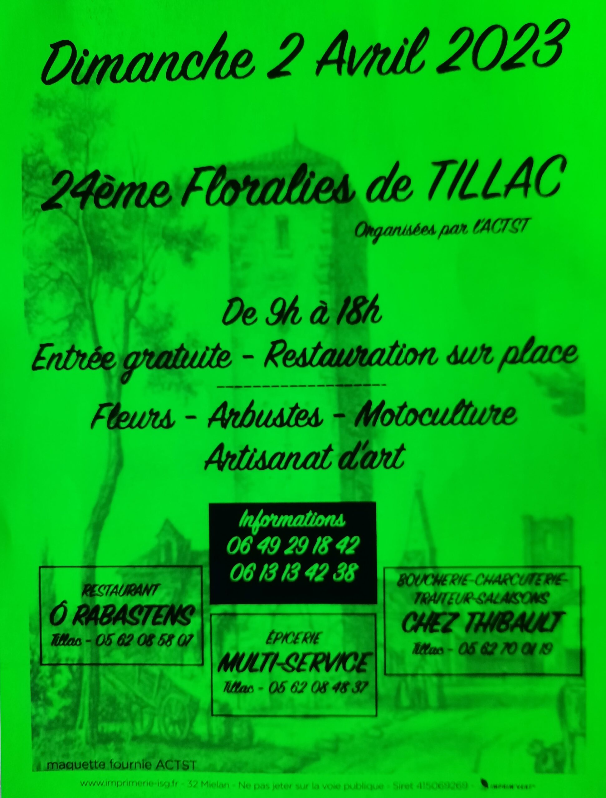 Floralies à Tillac le 2 avril 2023