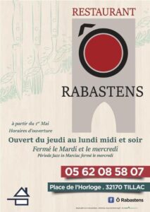 Restaurant Ô Rabastens, à Tillac (Gers)