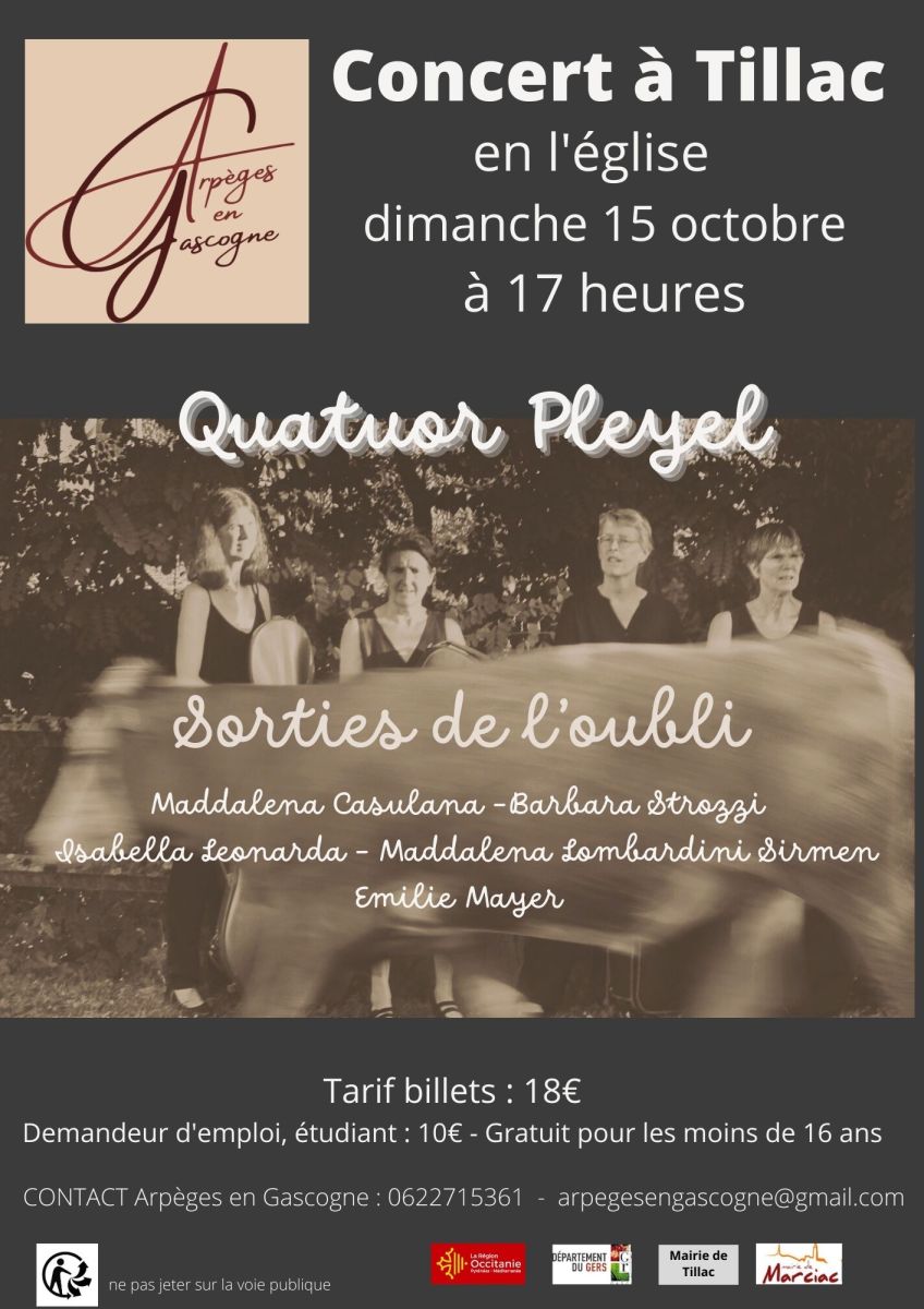 Concert Quatuor Pleyel (Tillac - 15/10/2023)