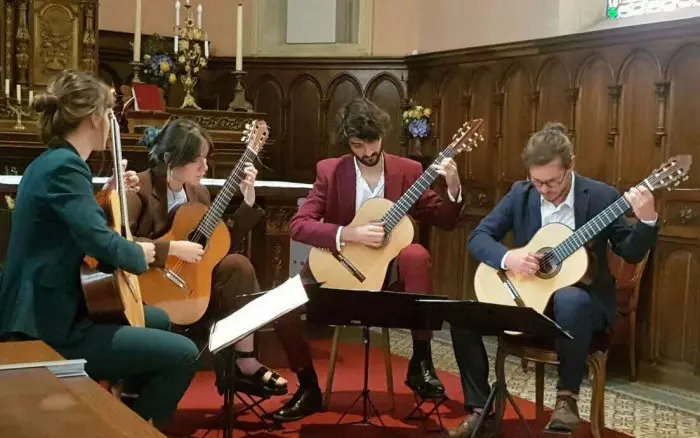 Le quatuor de guitares Neptunium (18 août 2024) Eglise de Tillac